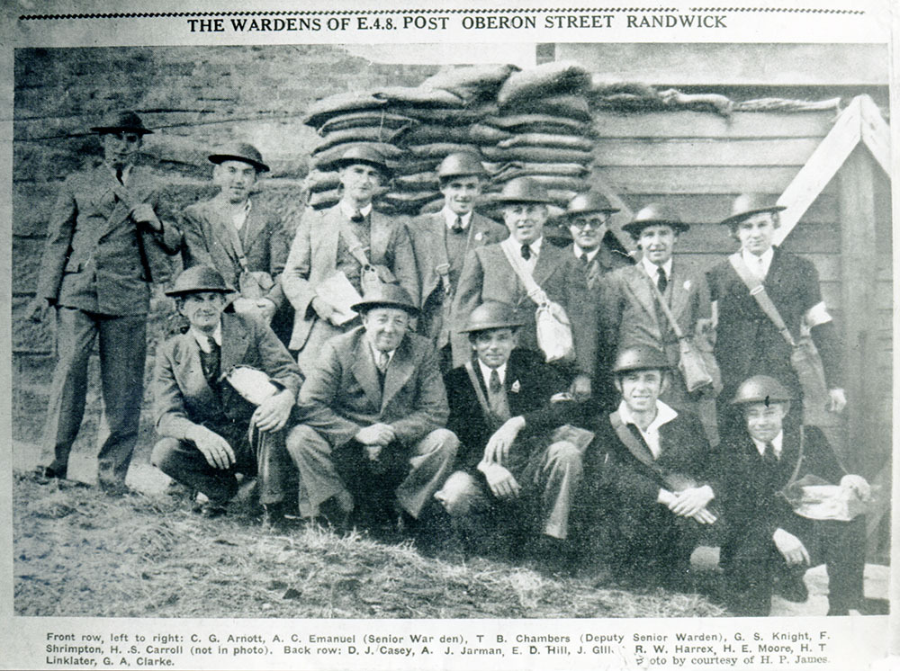Air raid wardens E.4.8. Post on Oberon Street