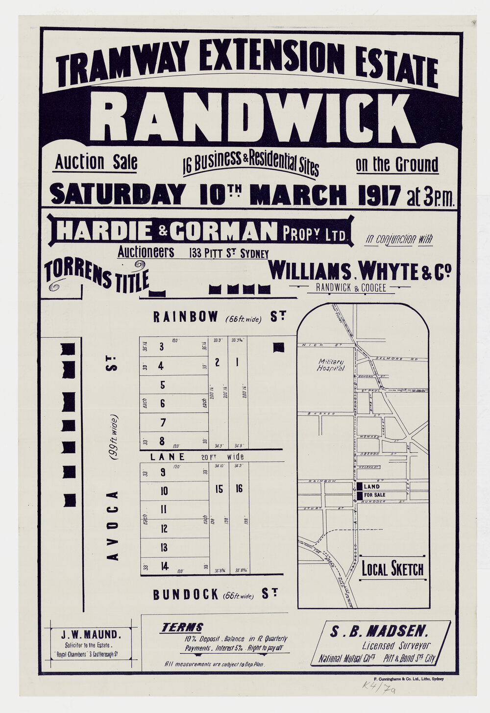Tramway Extension Estate, Randwick