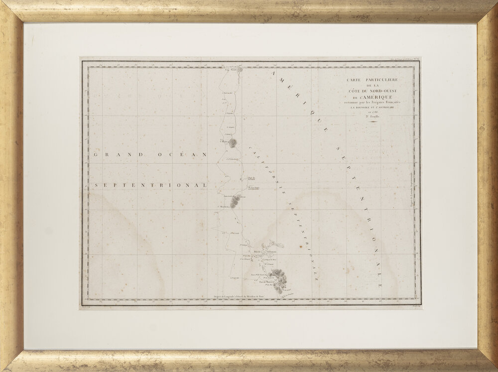 Engraving, Carte particuli&egrave;re de la c&ocirc;te du Nord-Ouest de l&rsquo;Am&eacute;rique, Pl. 31 of Atlas du voyage de Lap&eacute;rouse