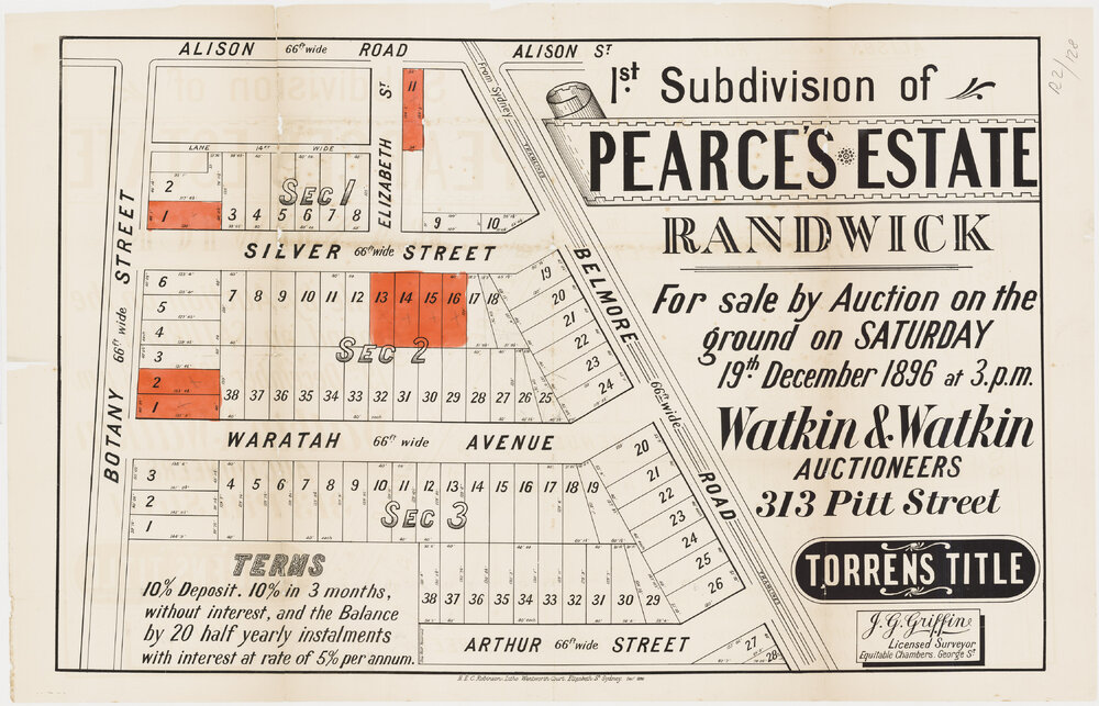 Pearce's Estate, 1st Subdivision