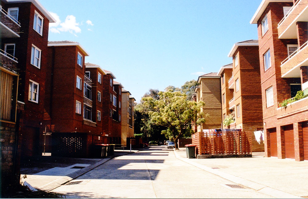 Vista of flats, Ashby Lane, Randwick