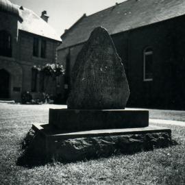 Commemorative stone for Randwick Boy Scouts on site of former Randwick Borough Chambers