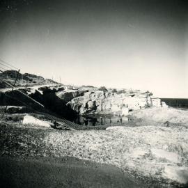 Shark Point looking north showing former sandstone quarry
