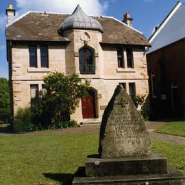 Photo of Old Borough Chambers with Cotswold Commemorative Milestone