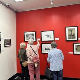 Patrons at the opening of the 'Randwick, Our Water Stories' exhibition