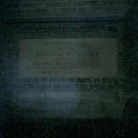Memorial Stone for construction of St Nicholas Church