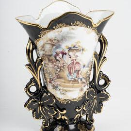 Porcelain vase from Limoges, black