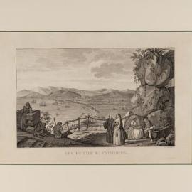 Engraving, Vue de l’Ile Ste Catherine, Pl. 2 of Atlas du voyage de Lapérouse