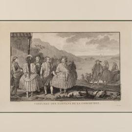 Engraving, Costumes des habitans de la Conception, Pl. 5 of Atlas du voyage de Lapérouse