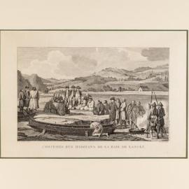 Engraving, Costumes des habitans de la Baie De Langle, Pl. 50 of Atlas du voyage de Lapérouse