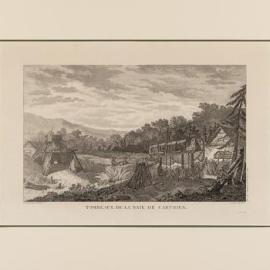 Engraving, Tombeaux de la Baie de Castries, Pl. 53 of Atlas du voyage de Lapérouse