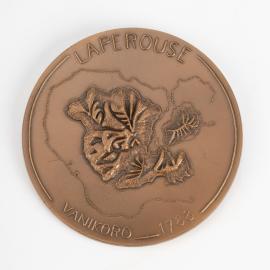 Commemorative medallion of La Perouse' expedition in Botany Bay from January to March 1788, and his disappearance at Vanikoro.