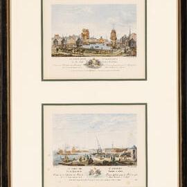 Engravings, old ports of Honfleur and Lorient