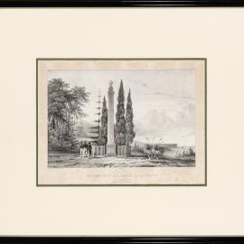Lithograph, "Monument Eleve a la memoire de La Perouse"