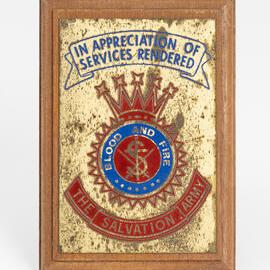 Plaque, Salvation Army 