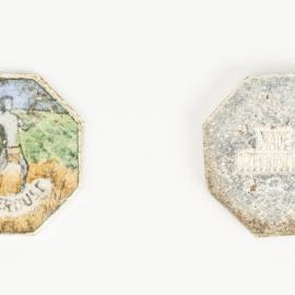 Octagonal enamelled "Laperouse" souvenir badges