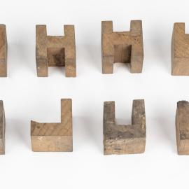 Set of wooden toy building blocks