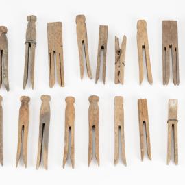 Timber clothes pegs