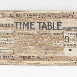 C.A.M. Fisher & Son Ferry Summer Timetable Sign