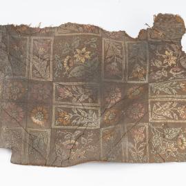 Brown Linoleum sample with floral design