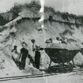 Sand shifters at work at the soldiers' settlement