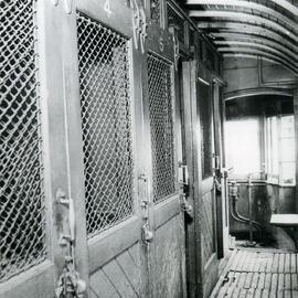 Interior of a prison tram