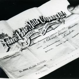 Letterhead of the Federal Paper Mills