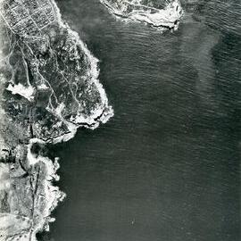 Aerial photograph of Long Bay and Little Bay