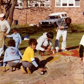 Aboriginal rock painting at La Perouse Public School (1/8)