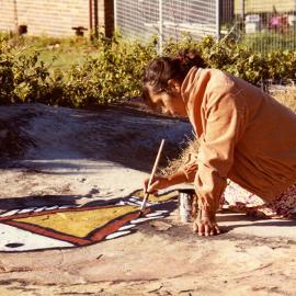 Aboriginal rock painting at La Perouse Public School (2/8)