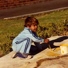 Aboriginal rock painting at La Perouse Public School (4/8)
