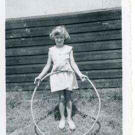 Carol with her hoola hoop