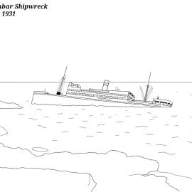 Colouring; M.V. Malabar shipwreck