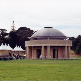 The Federation Pavilion and official dias in Centennial Park during preparations for the Centenary of the Federation of Australia