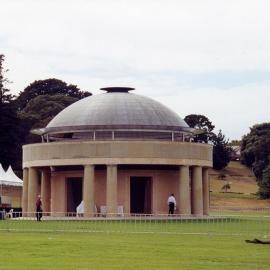 The Federation Pavilion and official dias in Centennial Park during preparations for the Centenary of the Federation of Australia