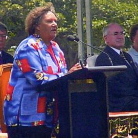 Welcome to Country by Beryl Bellaur of the Dharawal people during the celebrations for the Centenary of Federation