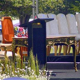 Close up view of the dias for the ceremony celebrating the Centenary of Federation of Australia in Centennial Park