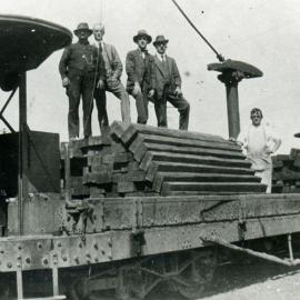 A group of men laying the first tramway at Maroubra Junction