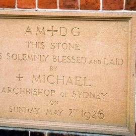 Foundation Stone for the Our Lady of the Rosary Catholic Church