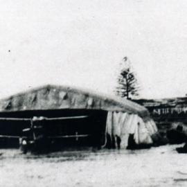Wackett's Widgeon hangar, Botany Foreshore, c.1924