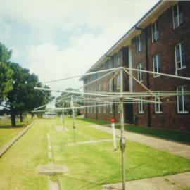 Accommodation buildings and clothes lines at Randwick Barracks