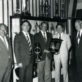 Presentation of trophies to the Yarra Bay 16ft Skiff Sailing Club 