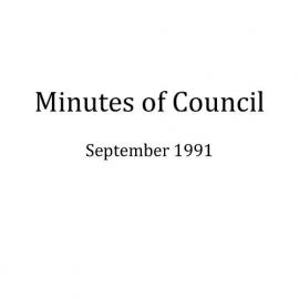 Randwick City Council - Minutes - 1991 September