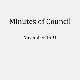 Randwick City Council - Minutes - 1991 November