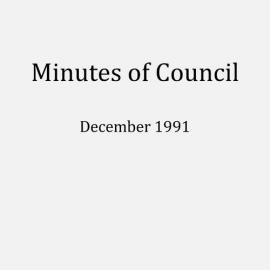 Randwick City Council - Minutes - 1991 December