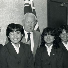 Mayor John Ford with Japanese exchange students