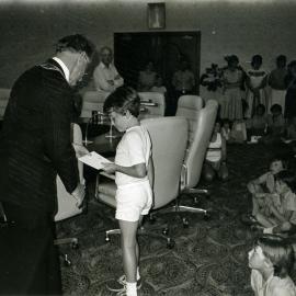 Mayor John Buchanan at an awards ceremony at Randwick Town Hall