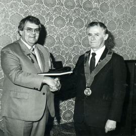 Mayor John Buchanan with the district Governor of Rotary, Mr Charles Morrison