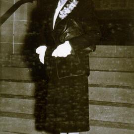 Ada Margaret Howe outside St. Stevens church 1953