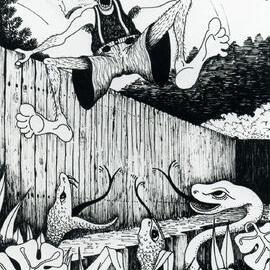 Illustration of an incident involving the Cann's snakes at La Perouse
